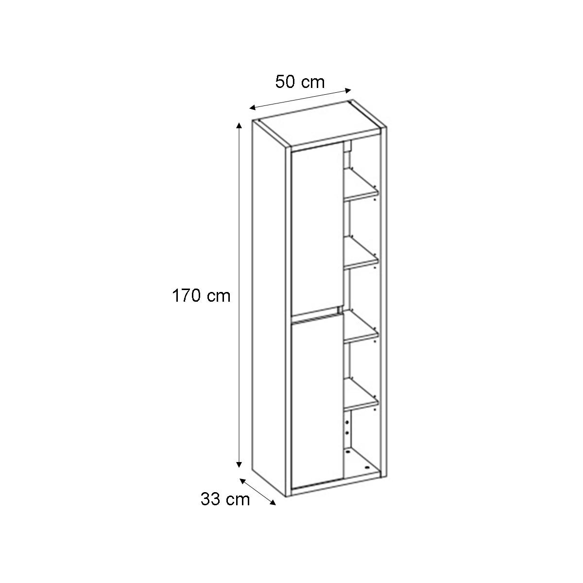 HÄNGESÄULE Rigel Holz und Anthrazit - Braun, Holzwerkstoff (50/170/33cm) - Petits-meubles