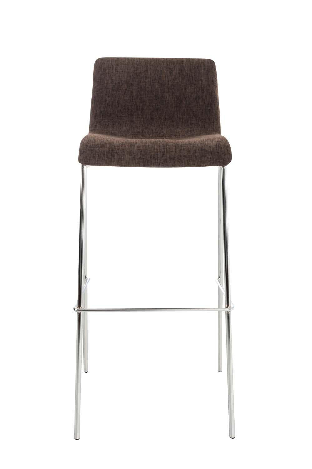 BARHOCKER 2er Set Stoff braun - Chromfarben/Braun, Textil/Metall (43/100/48cm) - CLP