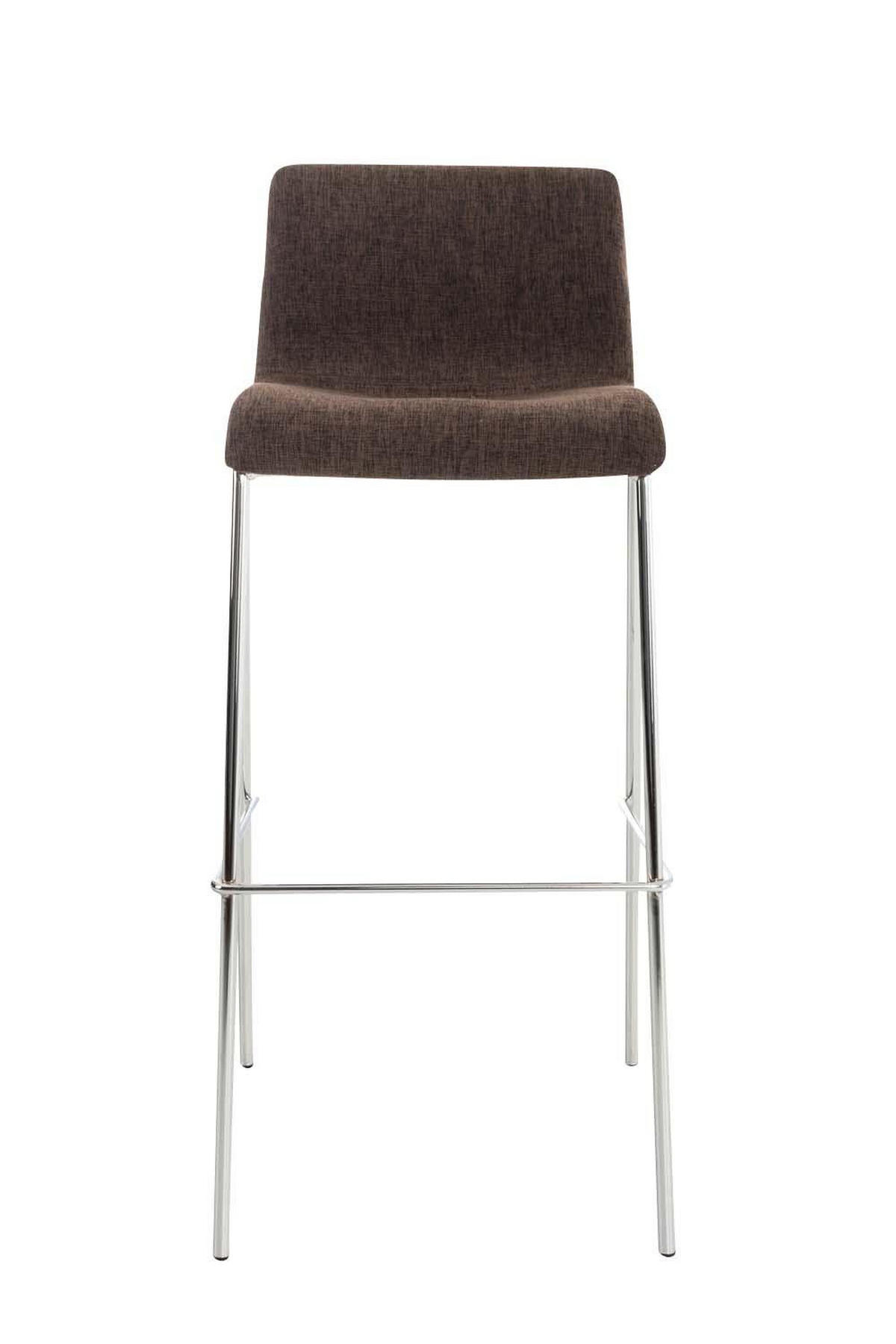 BARHOCKER 2er Set Stoff braun - Chromfarben/Braun, Textil/Metall (43/100/48cm) - CLP