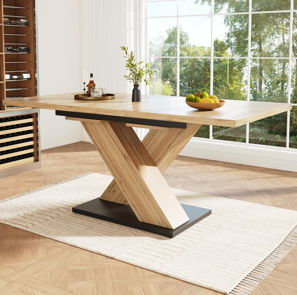 AUSZIEHTISCH 119/80/75 cm in Holzoptik – ausziehbar für 6–8 Personen - Hellbraun, Holzwerkstoff (158.5/80/75cm) - BEAOK