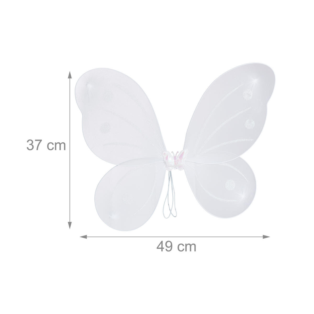 FEENFLÜGEL Zauberstab - Weiß, Textil/Metall (49/37/1cm) - Relaxdays
