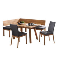 ECKBANKGRUPPE Danna aus Massivholz Kernbuche Polster Grau - Kernbuche/Grau, Holz (194/1/155cm) - 58aufmkessel