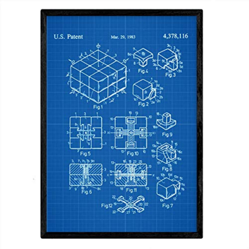 POSTER Rubiks Cube Patent A3 Rahmenlos - Klar, Papier (29.7/5/42cm) - Nacnic