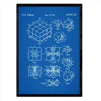 POSTER Rubiks Cube Patent A3 Rahmenlos - Klar, Papier (29.7/5/42cm) - Nacnic