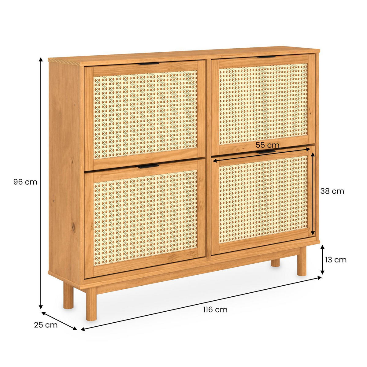 SCHUHKIPPER CEFIRA Eiche - Eichefarben, Holz (116/95/25cm) - IDIMEX