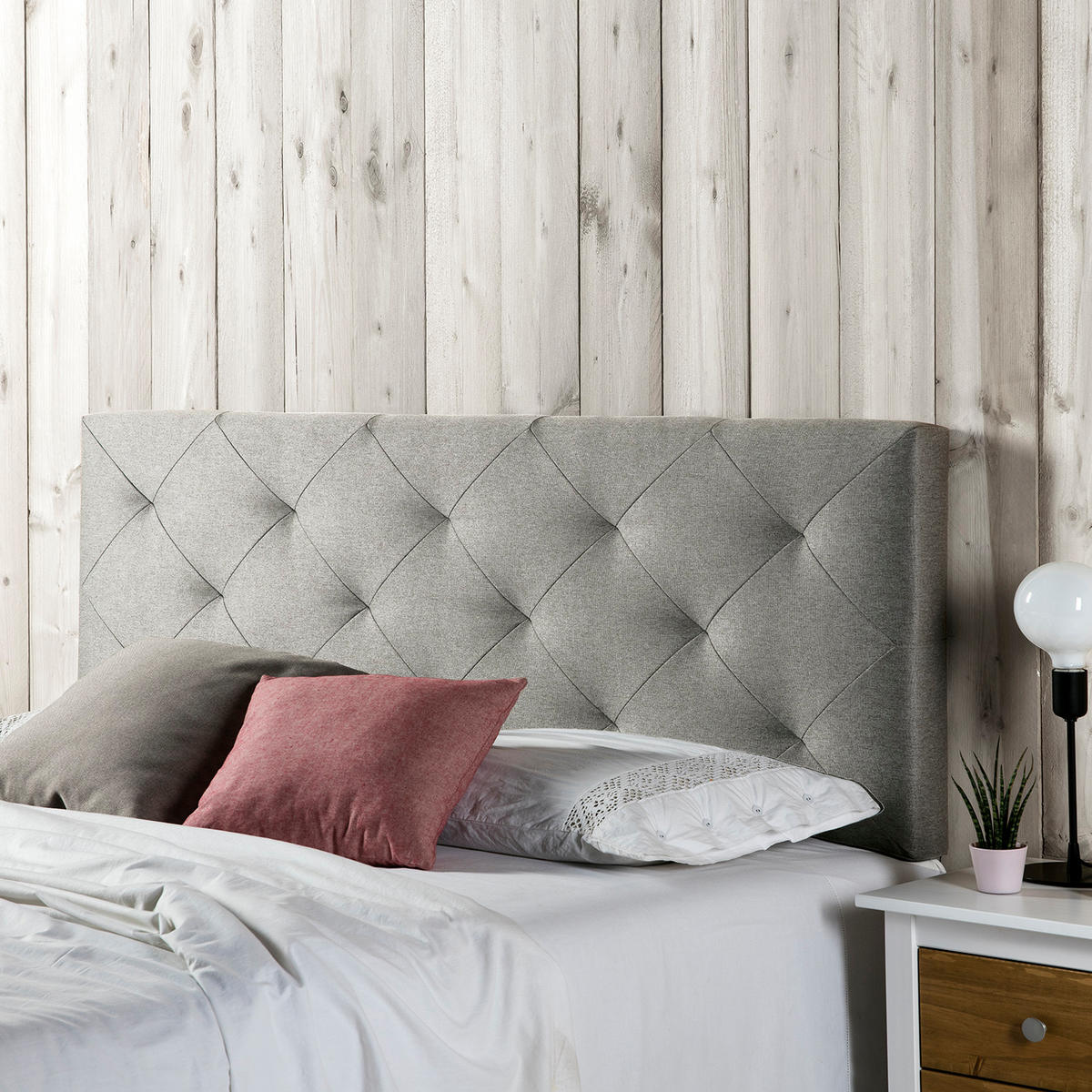 KOPFTEIL 140x60 cm Milan grau - Grau, Textil (8/60/140cm) - VS Venta-stock
