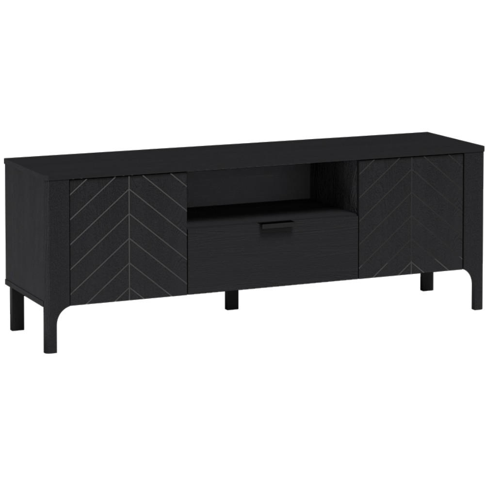 Beautysofa Lowboard Schwarz 160x57x40.5 cm