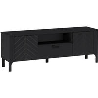 LOWBOARD Lume mit Schublade und Türen, 160 cm, schwarz - Schwarz, Holzwerkstoff (160/57/40.5cm) - Beautysofa