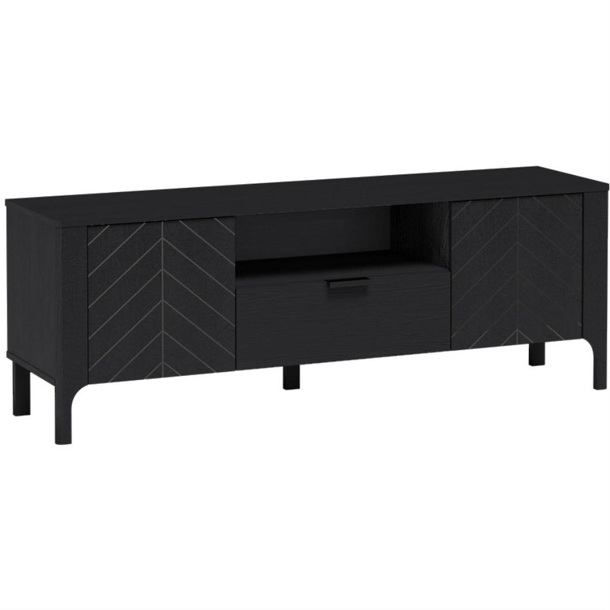 LOWBOARD Lume mit Schublade und Türen, 160 cm, schwarz - Schwarz, Holzwerkstoff (160/57/40.5cm) - Beautysofa