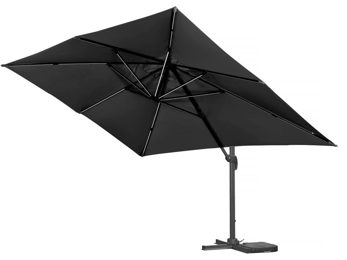 SONNENSCHIRM sun 3 luxe Schwarz - Schwarz, Metall (300/300cm) - Habitat Garten