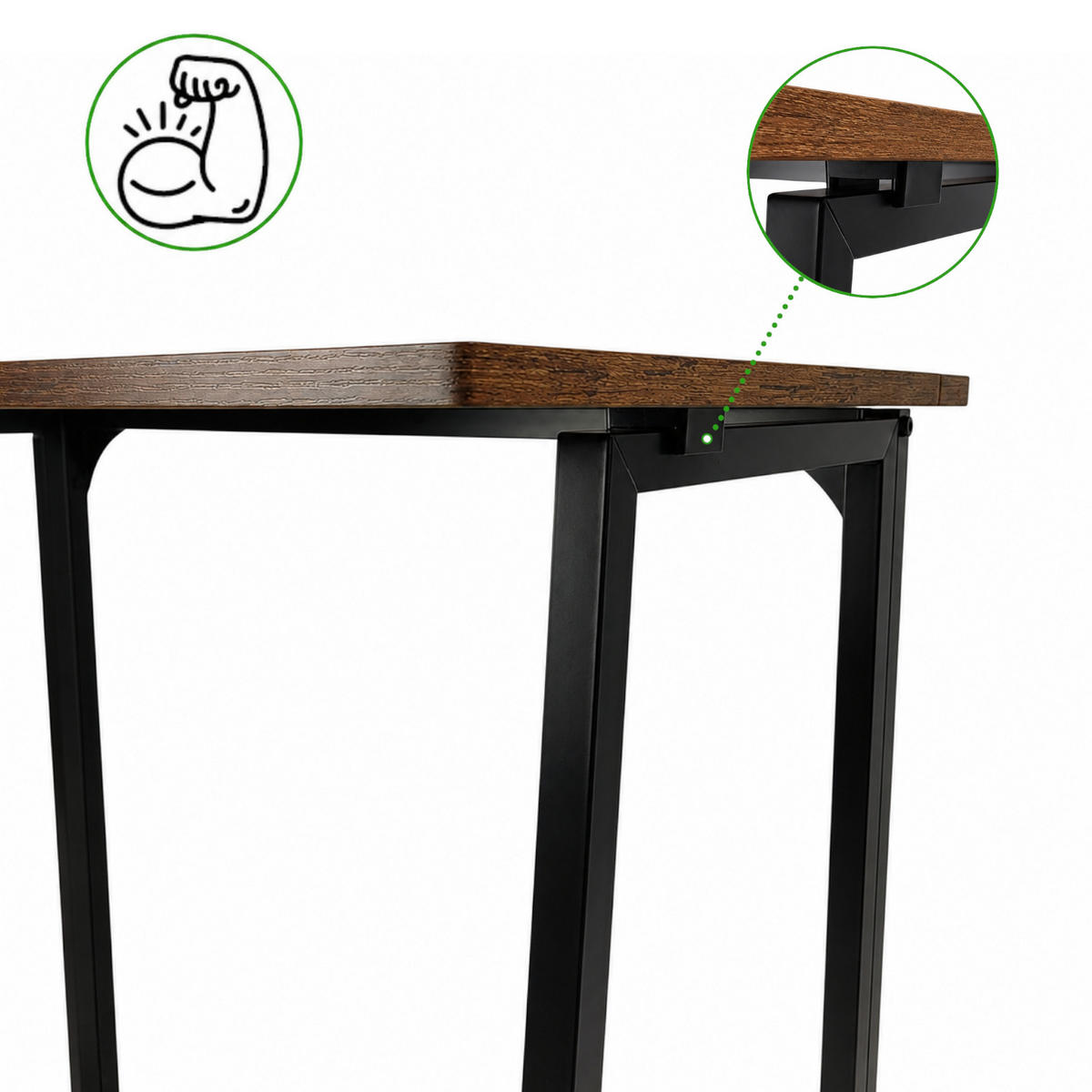 KLAPPSCHREIBTISCH MDF Metall Rustikalbraun Schwarz 80 x 40 x 74 cm platzsparend - Schwarz/Braun, Holzwerkstoff/Metall (40/80/74cm) - Begryf