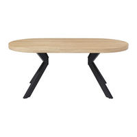 ESSTISCH - 6 Personen - Holz, Platte - Schwarz, Naturfarben Hell - KOMONI - Naturfarben, Holz (90/180/76cm) - Vente-Unique
