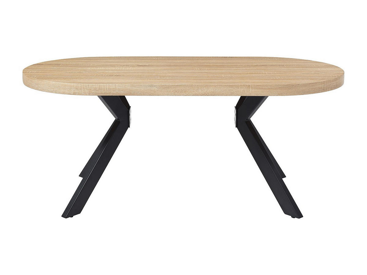 ESSTISCH - 6 Personen - MDF & Stahl - Helles Holz & Schwarz - KOMONI - Naturfarben, Holz (90/180/76cm) - Vente-Unique