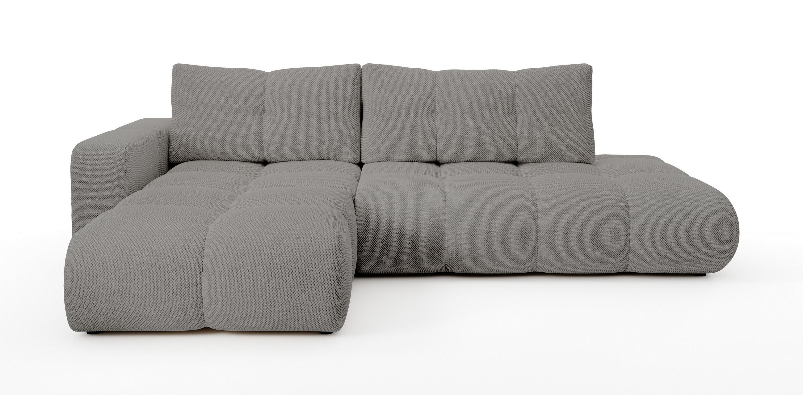 ECKSOFA DUCA L-S Grau Jersey mit Schlaffunktion - Grau, Holz (266.5/266.5cm) - MASSENO