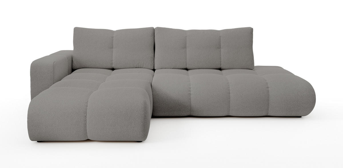 ECKSOFA DUCA L-S Grau Jersey mit Schlaffunktion - Grau, Holz (266.5/266.5cm) - MASSENO