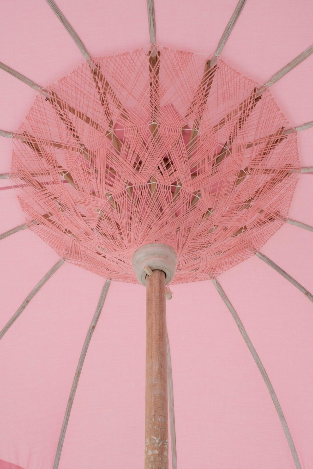 SONNENSCHIRM BOBBI Rosa - Pink, Holz (200/200cm) - J-Line