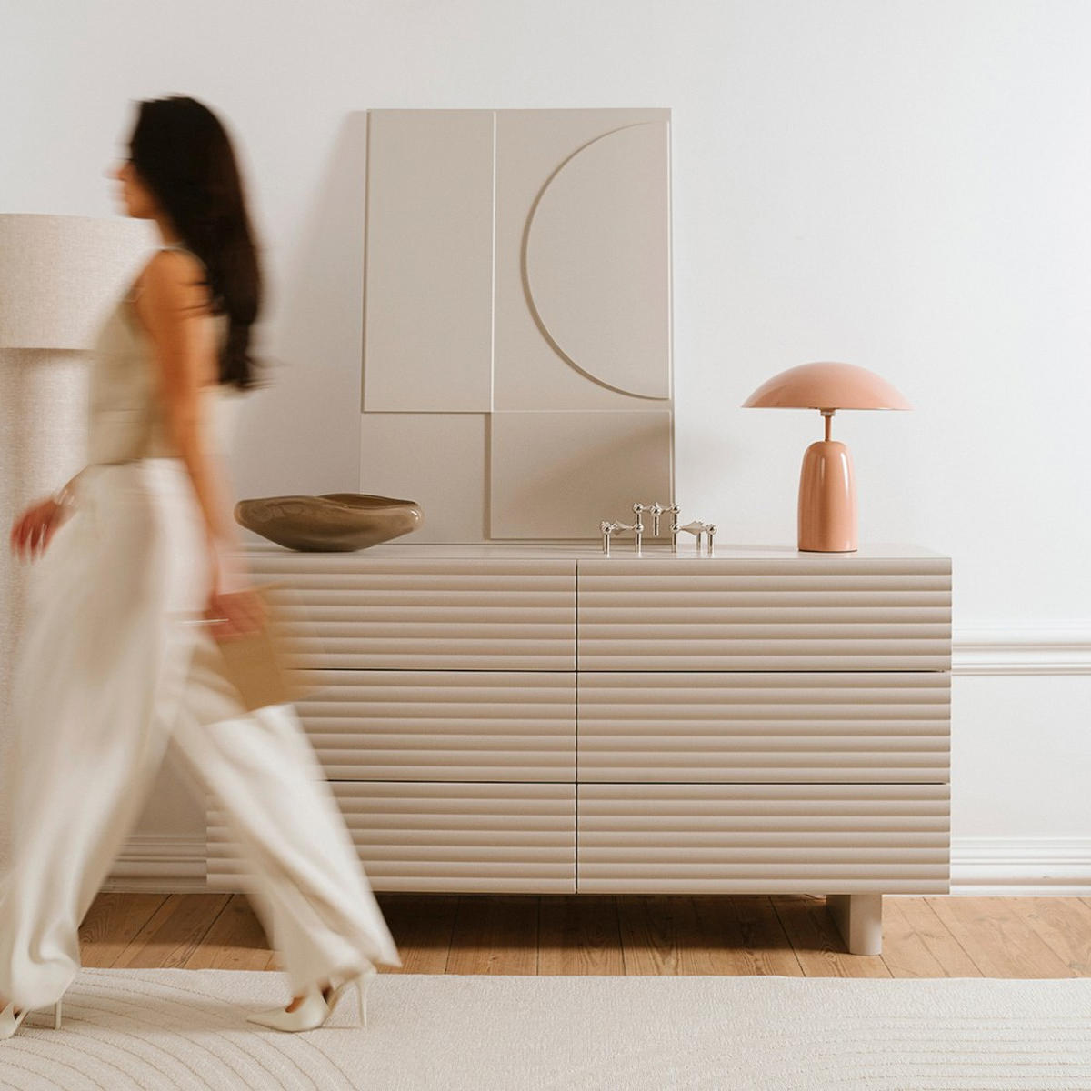 KOMMODE Torino mit 6 Schubladen, 150 cm, Kaschmir - Kaschmir, Holzwerkstoff (150/81/37cm) - Beautysofa