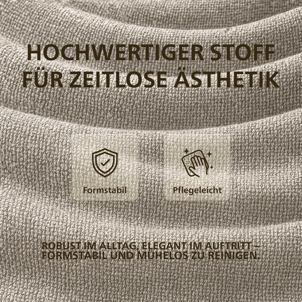 ARMLEHNENSTUHL Stoff Taupe - Taupe/Schwarz, Textil/Metall (59/87/59cm) - CLP