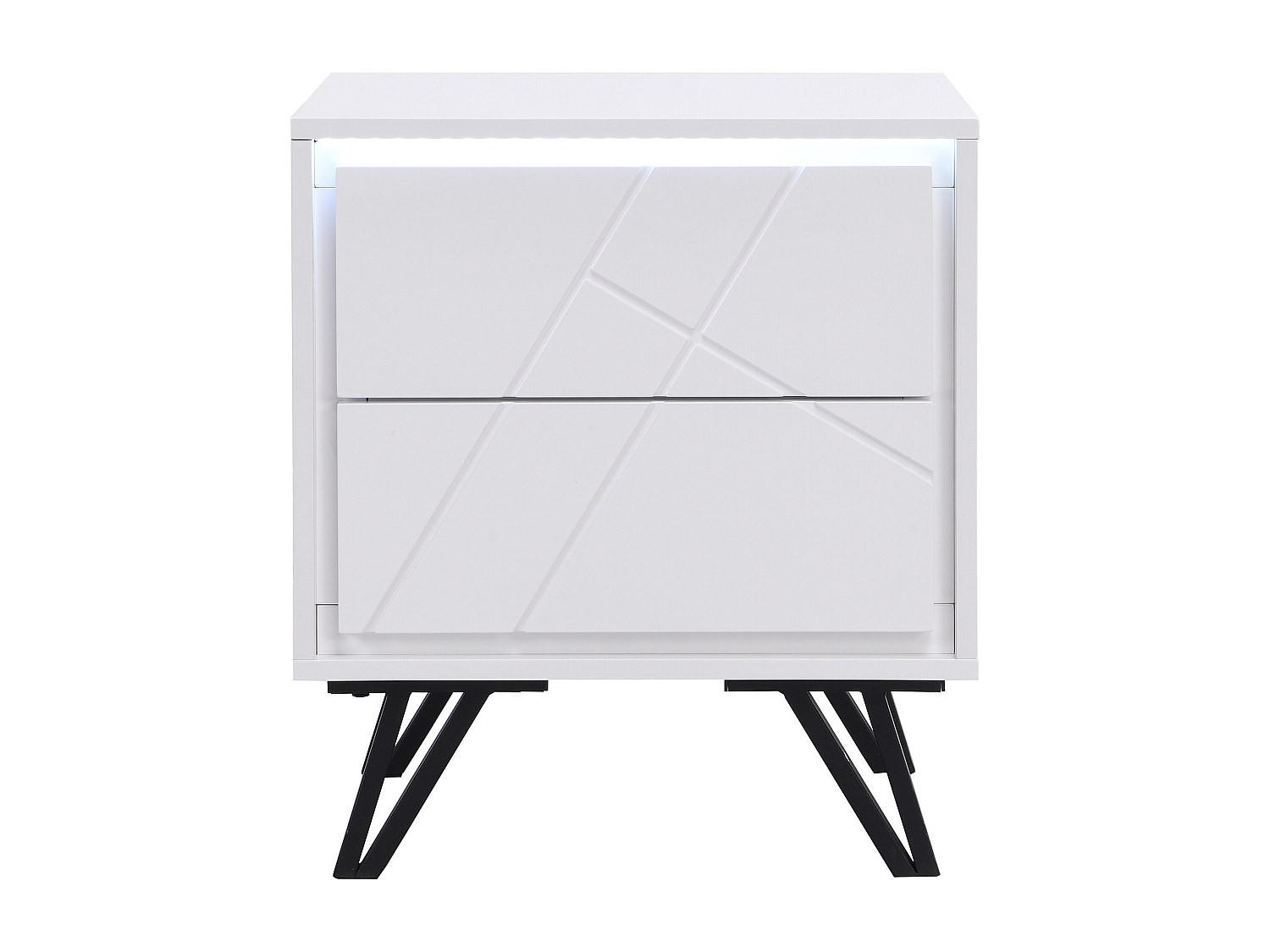 NACHTTISCH - 48 cm x 40 cm - Holz, Platte - Weiß - SALIANO - Weiß, Holz (48/55/40cm) - Vente-Unique