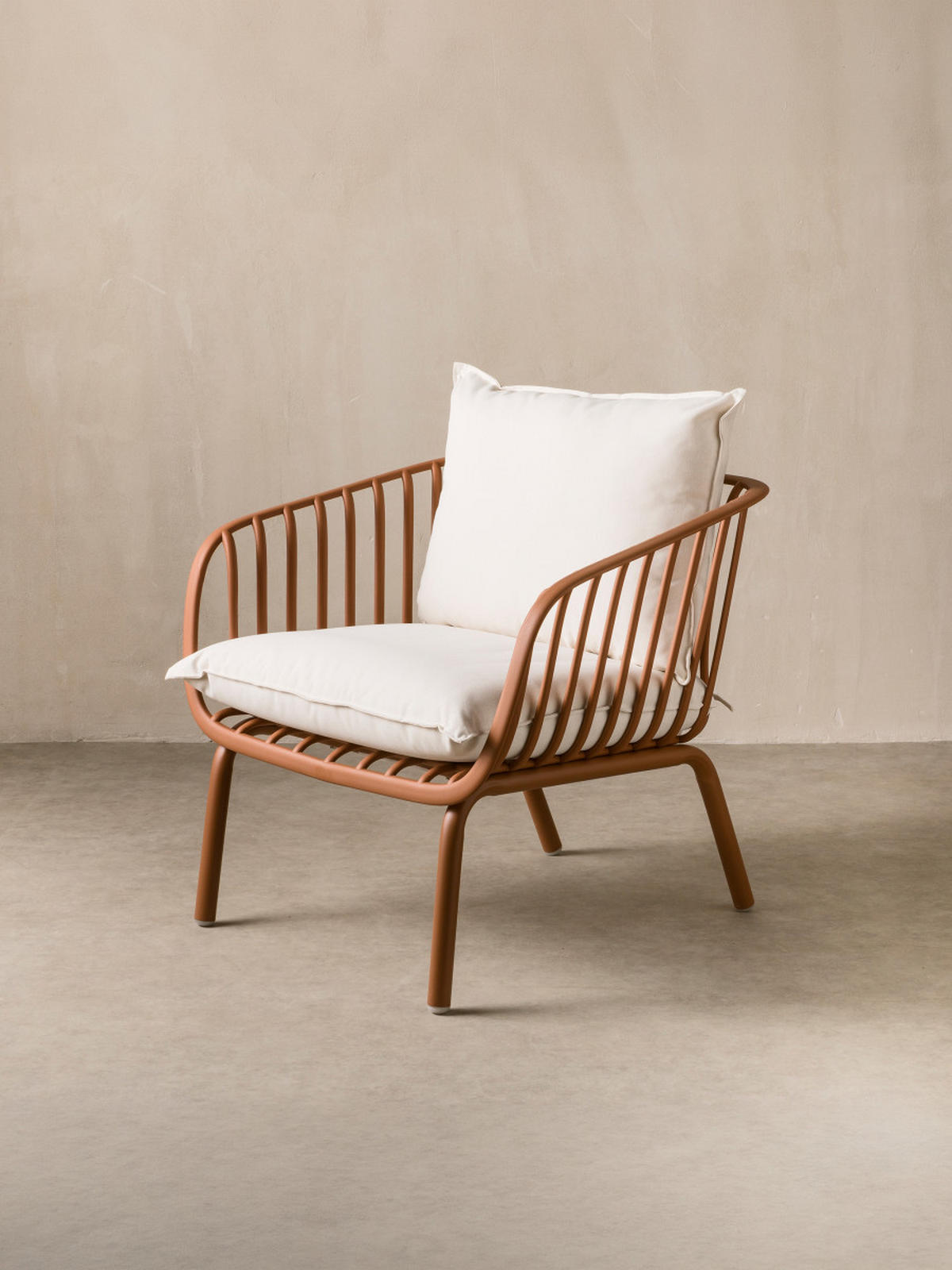 LOUNGESESSEL Madeira Terrakotta 78.5 cm x 80 cm - Terracotta, Metall (78/80/71cm) - Kenay Home