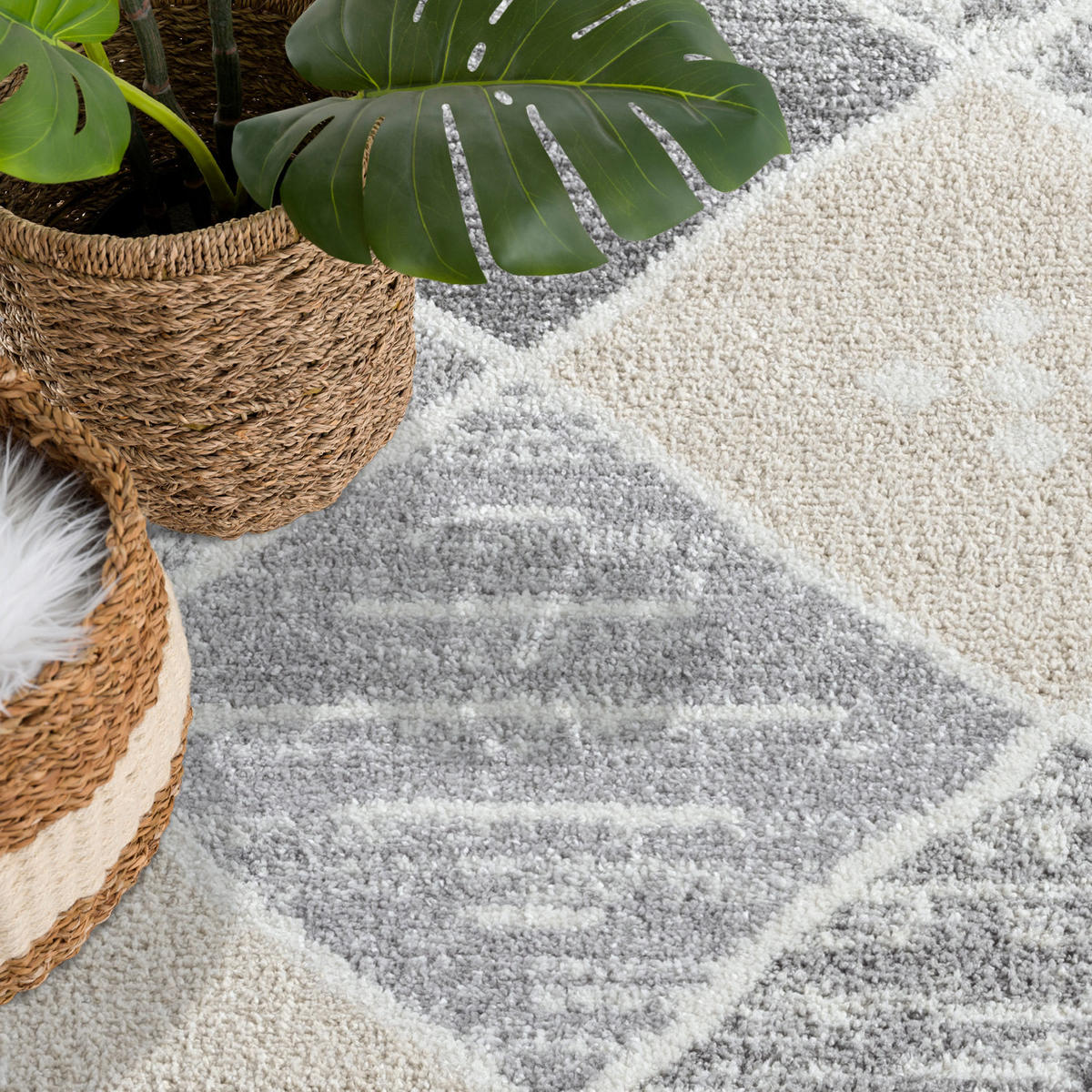 KURZFLOR-TEPPICH Flair 179 Grau 200x290 cm - Grau, Textil (200/290cm) - carpet city