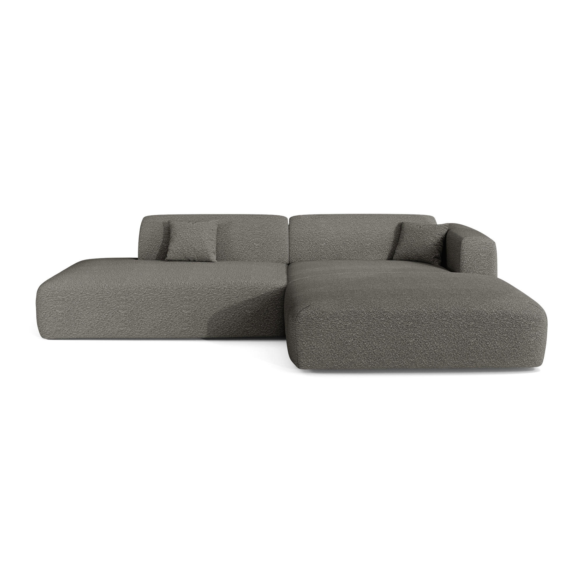 ECKSOFA RECHTS Bouclé-Stoff Graphitgrau 310cm - Graphitfarben/Grau, Textil (310/96cm) - Sia Home