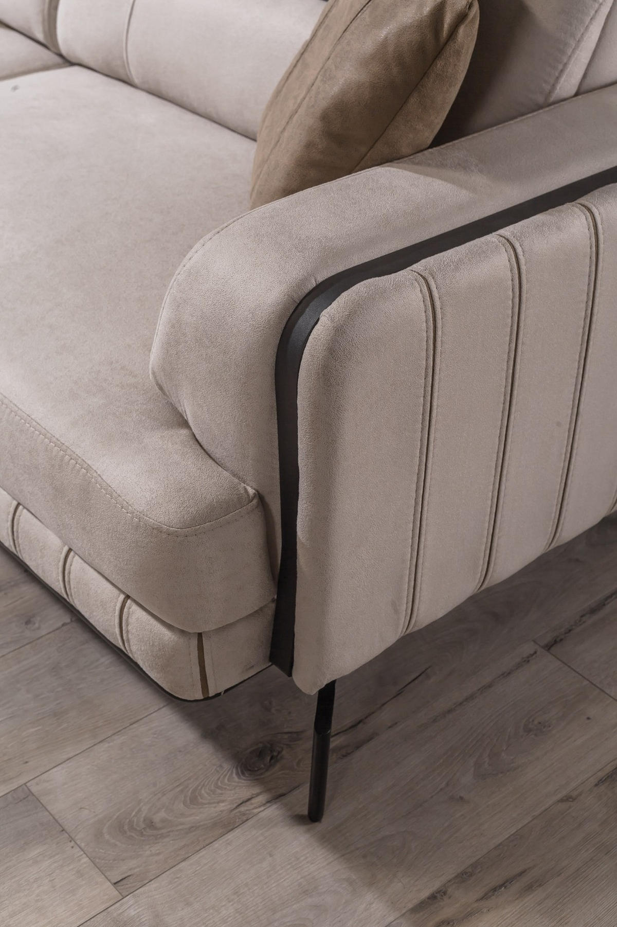 SITZGARNITUR Note Creme Stellvariante:3+3 - Creme, Holz (227/82/97cm) - Villa Möbel