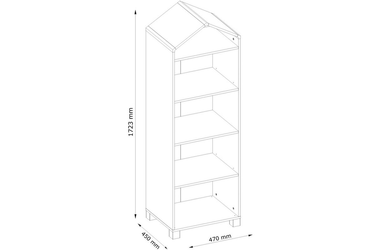 KINDERBÜCHERREGAL MIRUM 4 Einlegeböden, Weiß/Grau - Weiß/Grau, Holz (57/173/45cm) - KONSIMO®