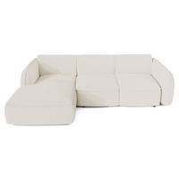 ECKSCHLAFSOFA Bouclé-Stoff 274cm - Creme, Textil (274/174cm) - Sia Home
