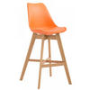 BARHOCKER Kunststoff orange - Eukalyptusholzfarben/Orange, Holz/Kunststoff (48/112/56cm) - CLP