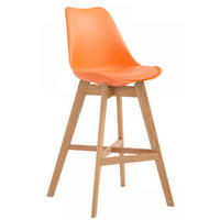 BARHOCKER Kunststoff orange - Eukalyptusholzfarben/Orange, Holz/Kunststoff (48/112/56cm) - CLP