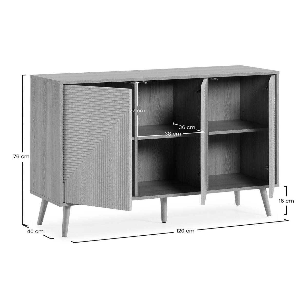 SIDEBOARD Telmo 3 türen Eichenfarbe - Honigeiche, Holzwerkstoff (120/76/40cm)