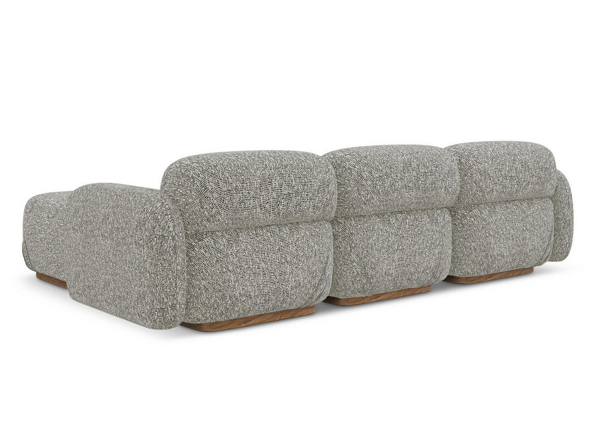 ECKSOFA Beidseitig Strukturstoff Stoff Beige - Beige/Braun, Holz/Textil (270/190cm) - Makamii