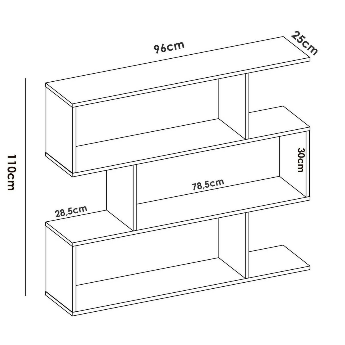 BÜCHERREGAL Eiche 25/110/96 cm - Braun, Holzwerkstoff (110/96/25cm) - DMORA