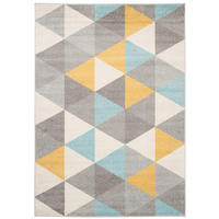 TEPPICH LAZUR Grau Blau 160/220 cm - Hellgelb/Multicolor, Kunststoff (160/220cm) - Tapiso