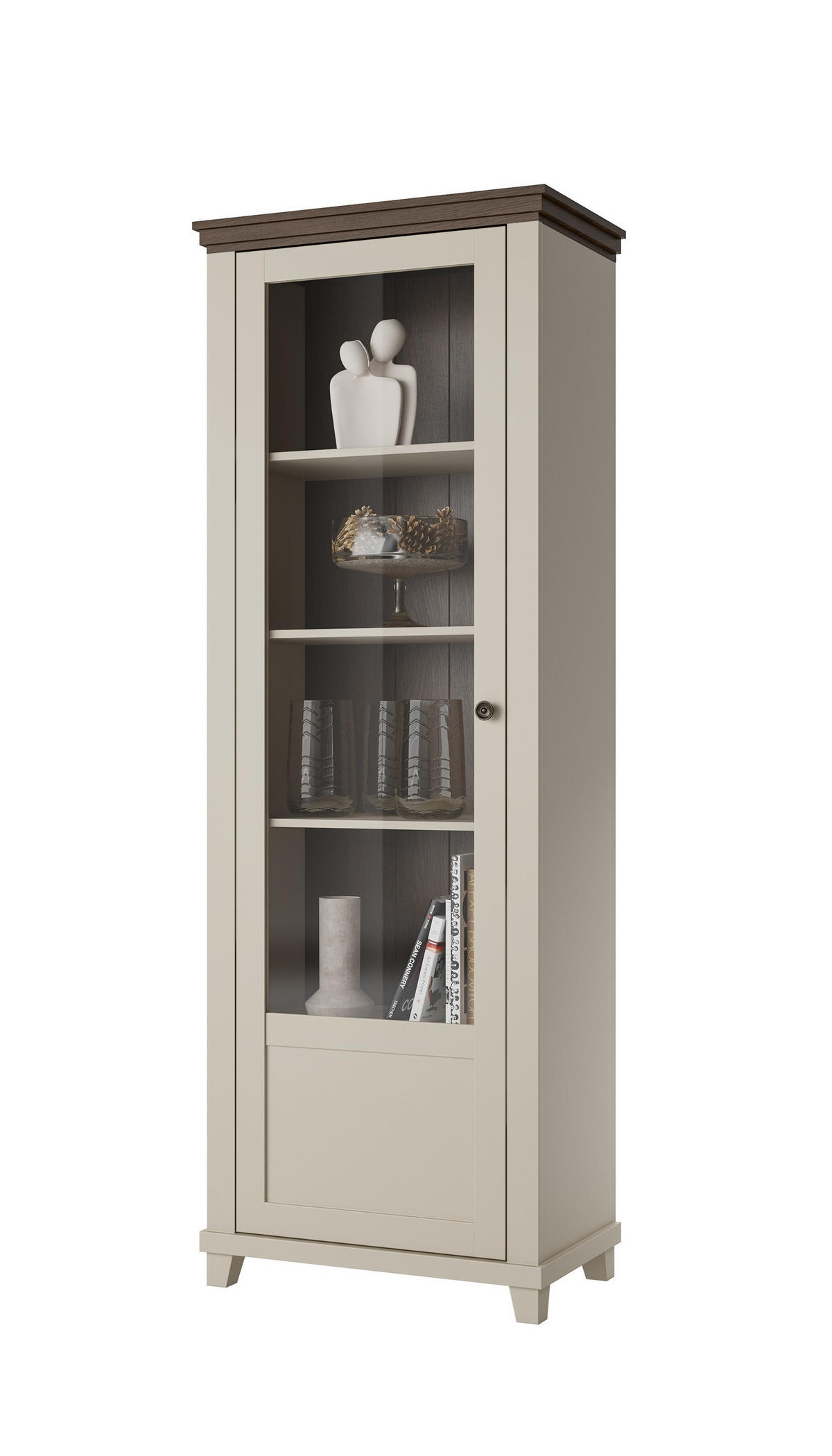 VITRÍNA EVANDRO 71/200/42 cm Béžová - béžová, kompozitní dřevo (71/200/42cm) - MASSENO