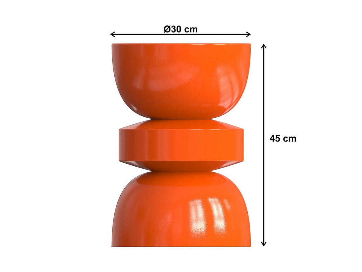 BEISTELLTISCH aus Metall - Orange - TUVAMI - Orange, Metall (30/30/45cm) - Vente-Unique