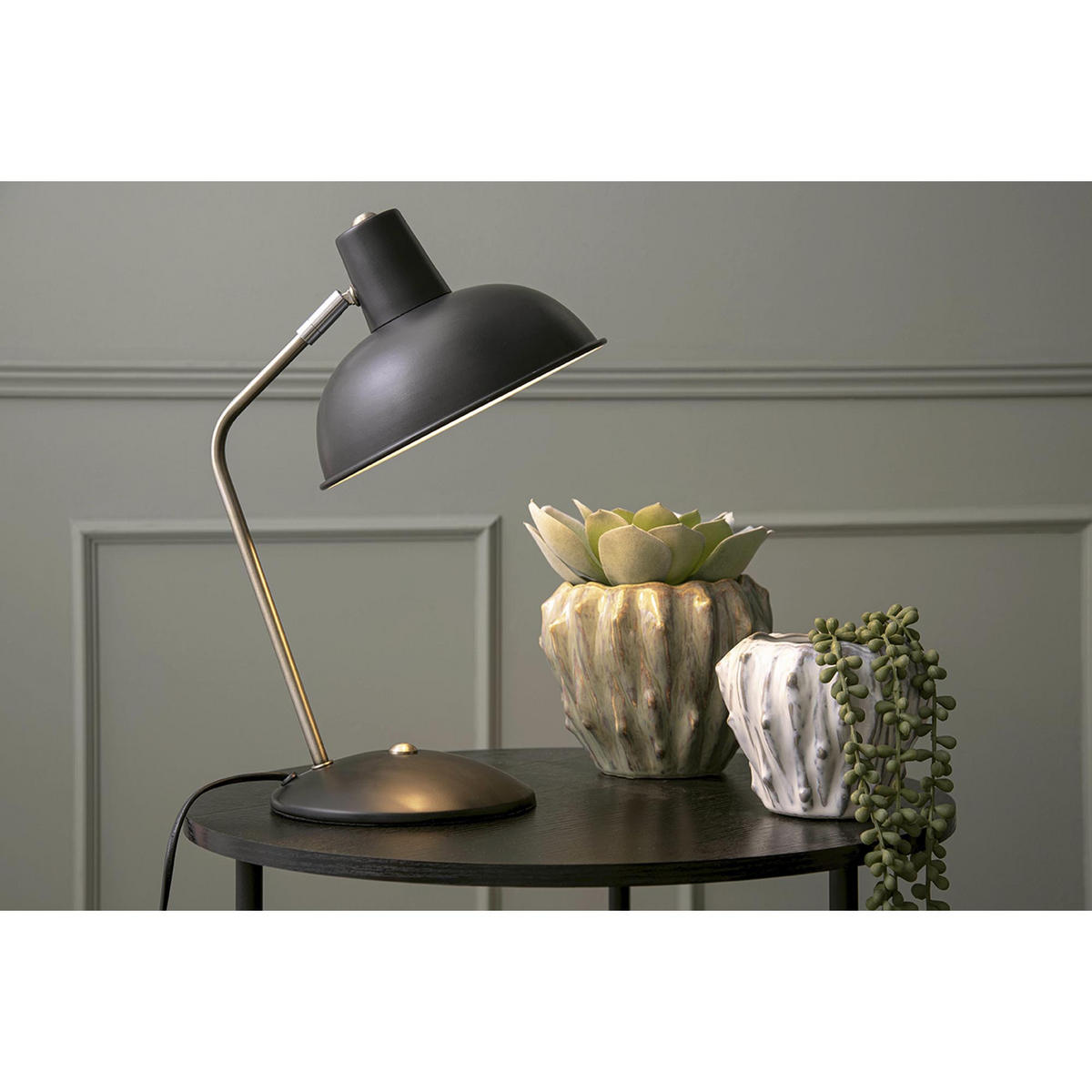 TISCHLAMPE Hood 26/20/38 cm - Schwarz, Metall (26/20/38cm) - Leitmotiv