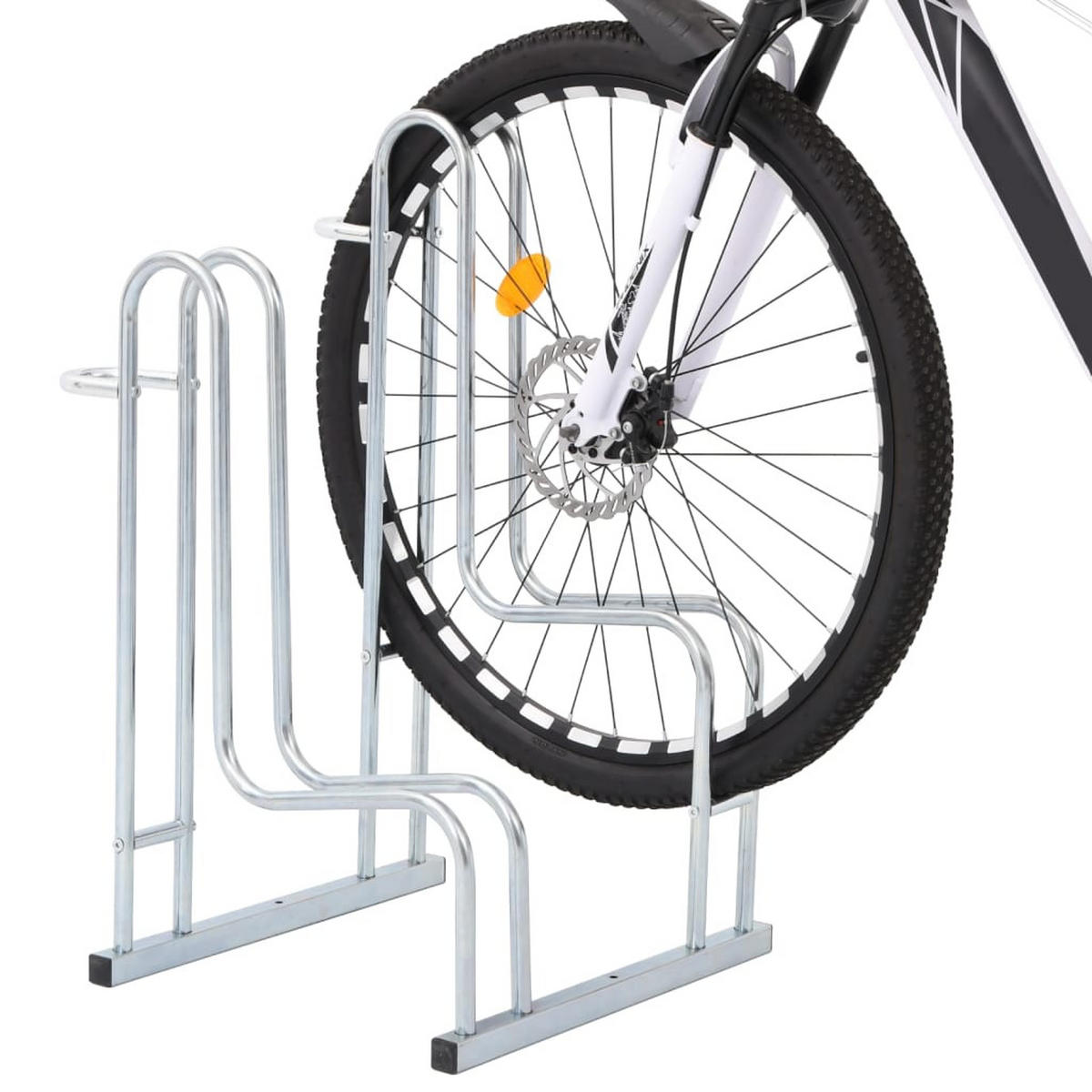 FAHRRADSTÄNDER Für 2 Fahrräder Freistehend Verzinkter Stahl - Silberfarben, Metall (40/73/43.5cm) - vidaXL