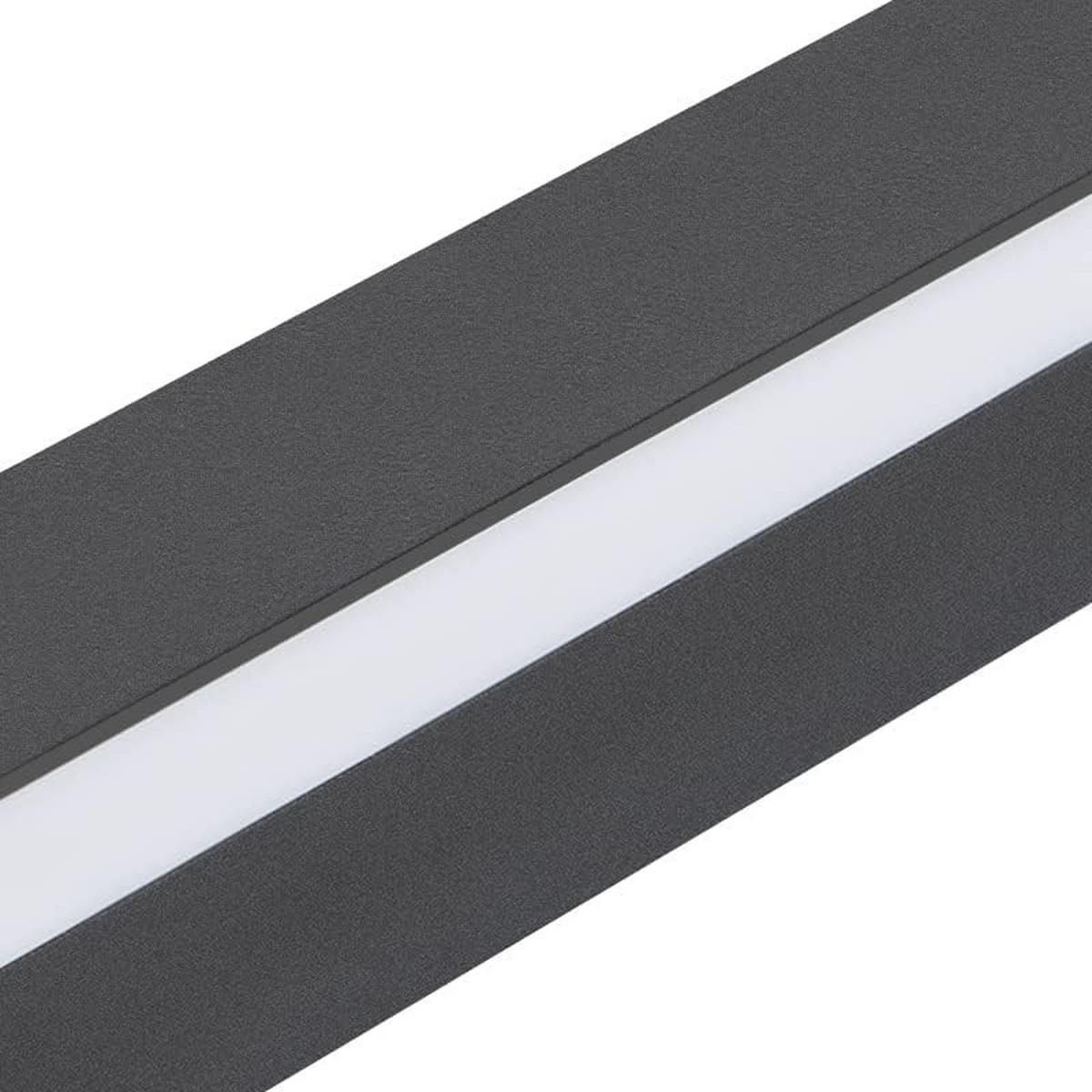 LED WANDLEUCHTE Dünthar 100/3.8/2.5 cm - Schwarz, Kunststoff/Metall (3.8/2.5/100cm) - ZMH