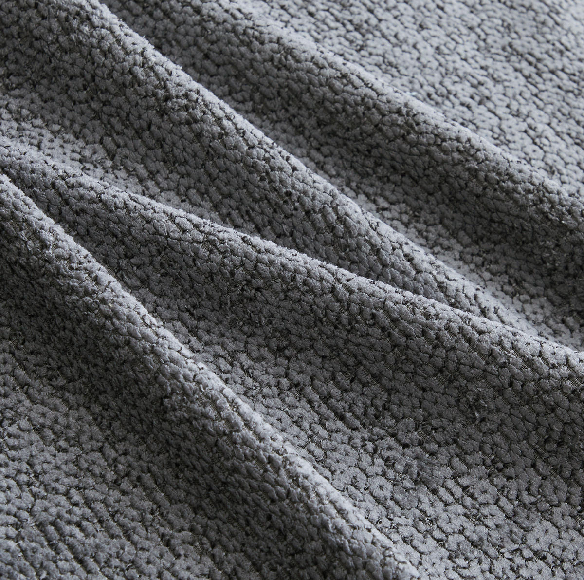 ECKSOFA 288/165/79 grau aus Fleece mit Ottoman und modularem Aufbau - Grau, Textil (165/288cm) - OKWISH