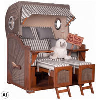 STRANDKORB XXL Düne Grande 2,5 Sitzer - Braun/Grau, Metall (142/170/95cm) - Mr. Deko