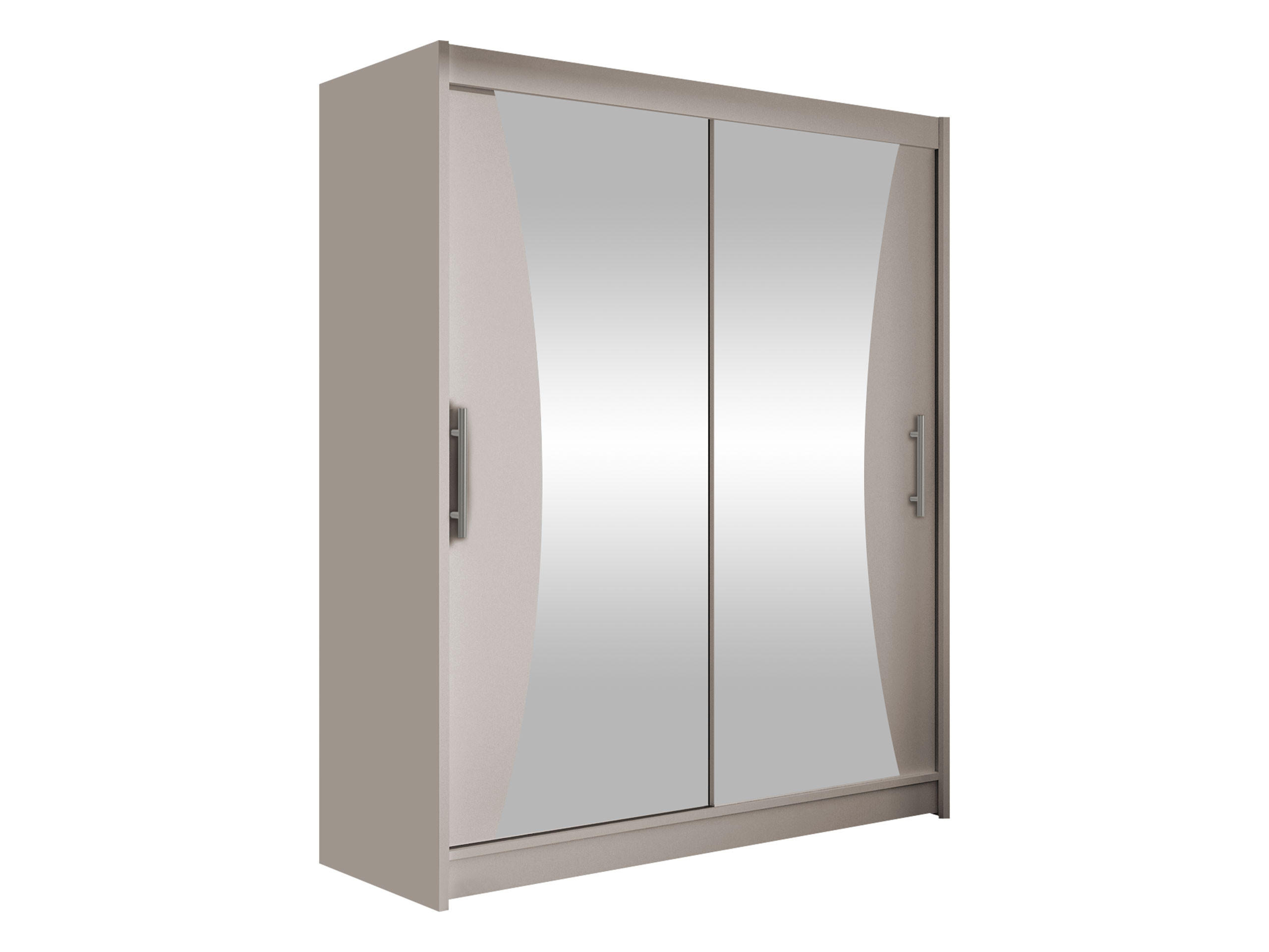 SCHWEBETÜRENSCHRANK Westa IX - Kaschmir/Silberfarben, Holzwerkstoff/Metall (150/200/58cm) - MIRJAN24