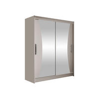 SCHWEBETÜRENSCHRANK Westa IX - Kaschmir/Silberfarben, Holzwerkstoff/Metall (150/200/58cm) - MIRJAN24