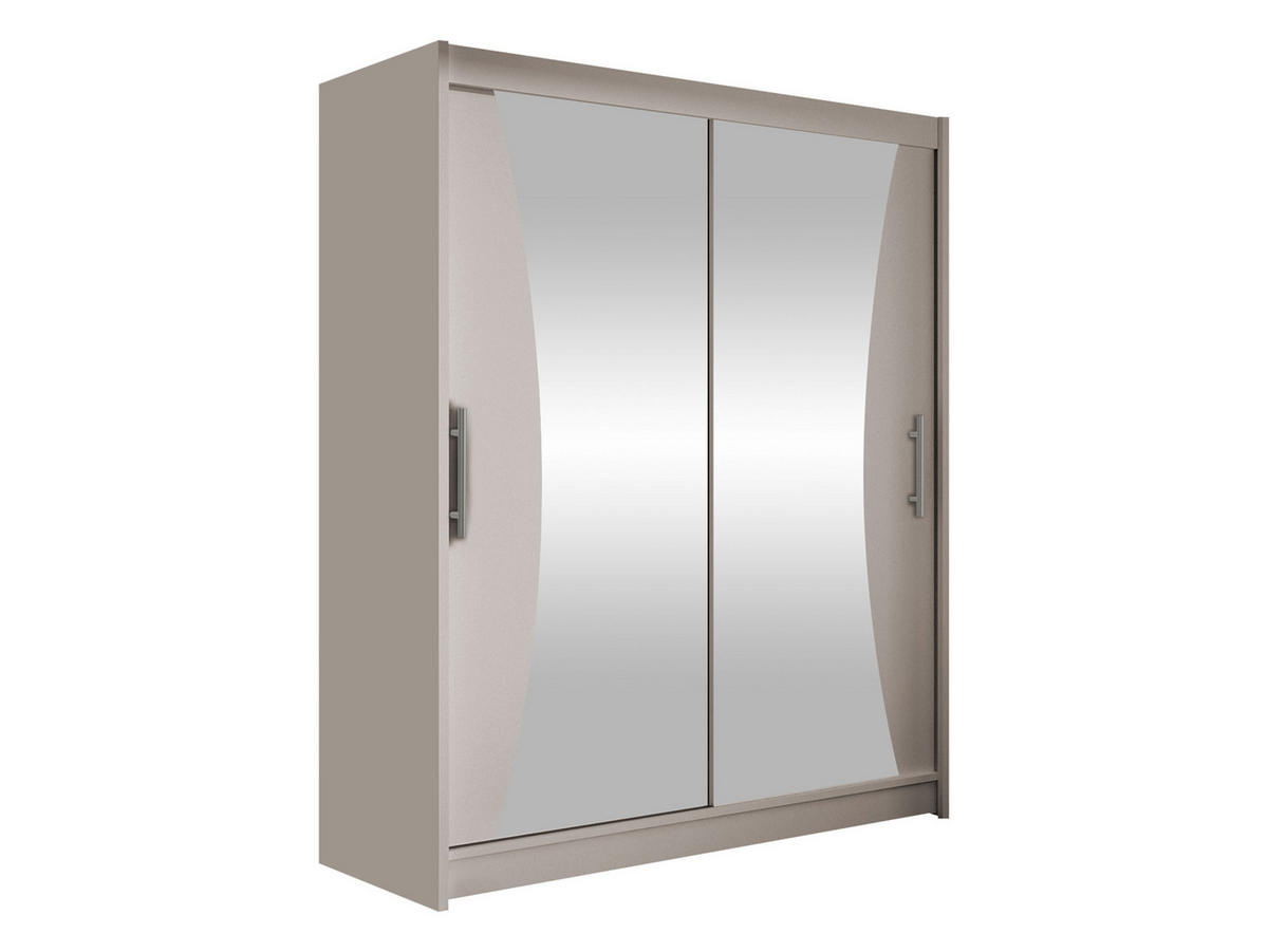 SCHWEBETÜRENSCHRANK Westa IX - Kaschmir/Silberfarben, Holzwerkstoff/Metall (150/200/58cm) - MIRJAN24