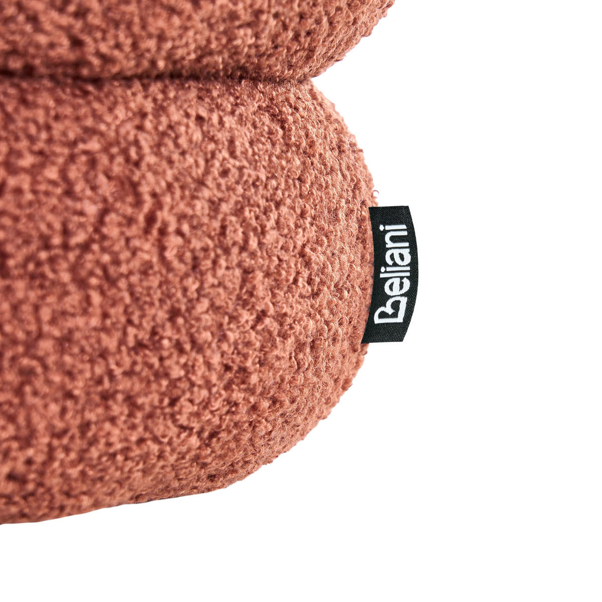 POUF Bouclé Goldbraun Sumpter - Goldfarben, Textil (43/47/43cm) - Beliani
