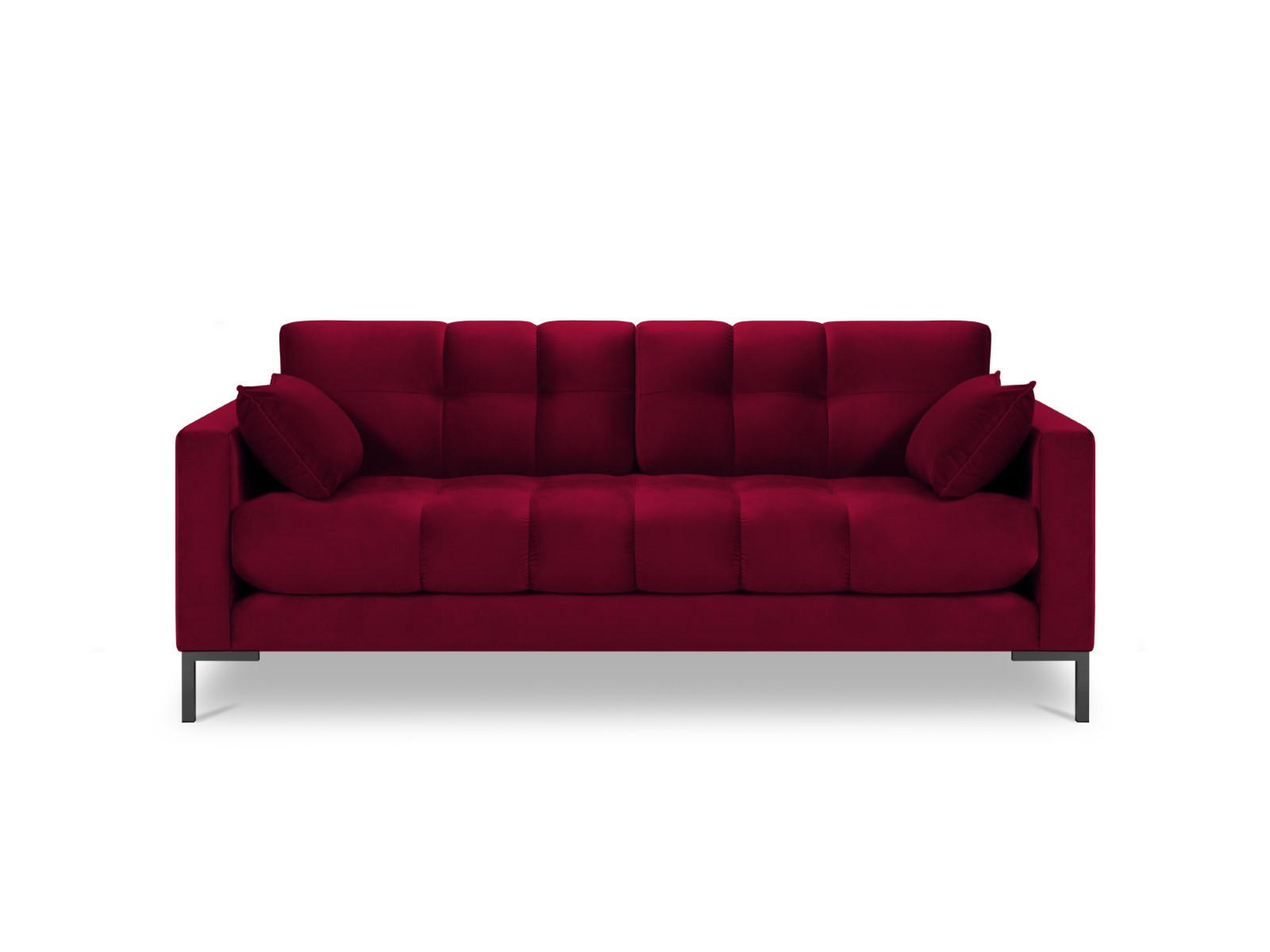 SOFA Mamaia aus Samt rot 3 Sitzplätze - Rot, Textil (92/75/177cm) - Micadoni