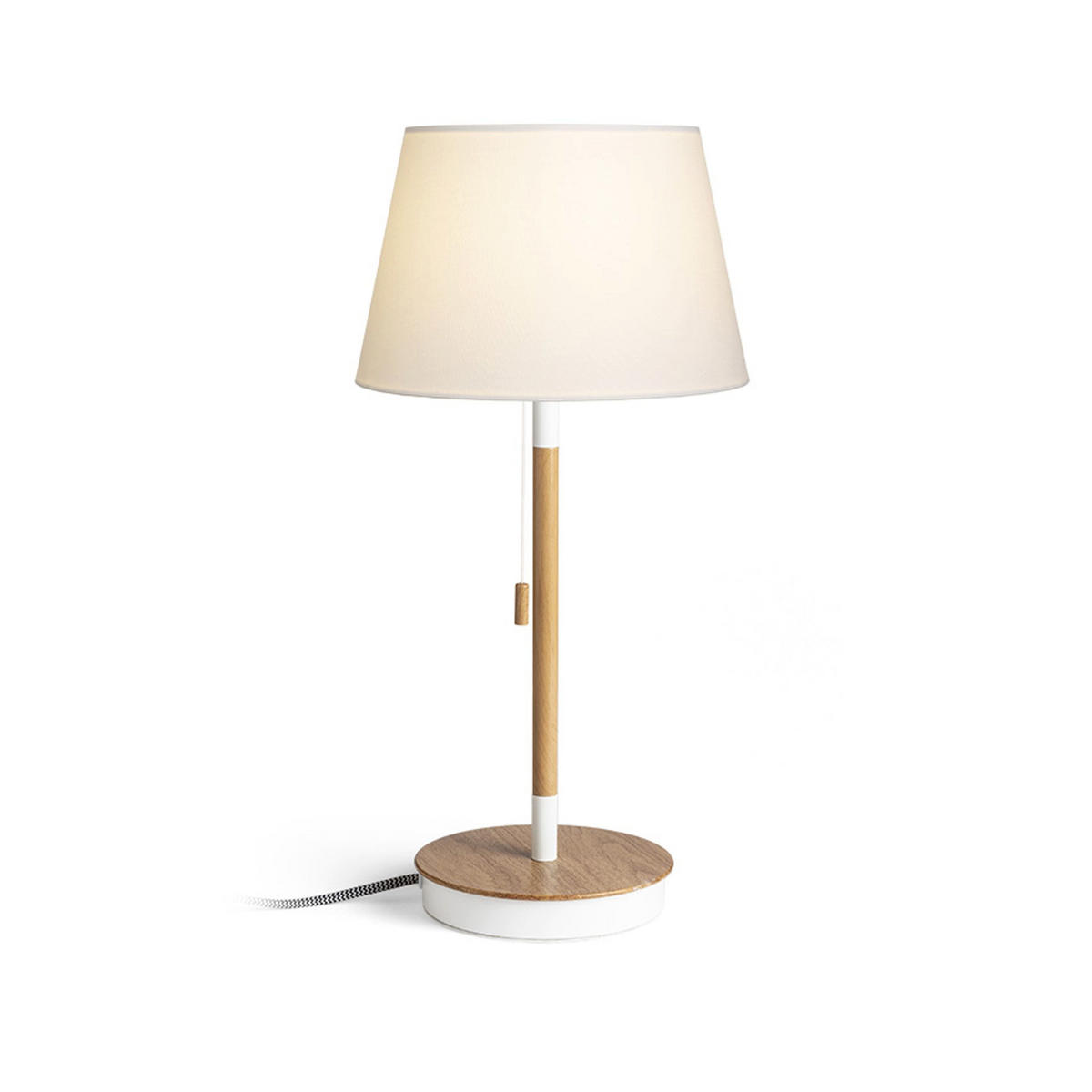 TISCHLEUCHTE KEITH/ALVIS 24 Weiß Buche 11 W - Weiß, Holz (24/24/50.5cm) - Rendl