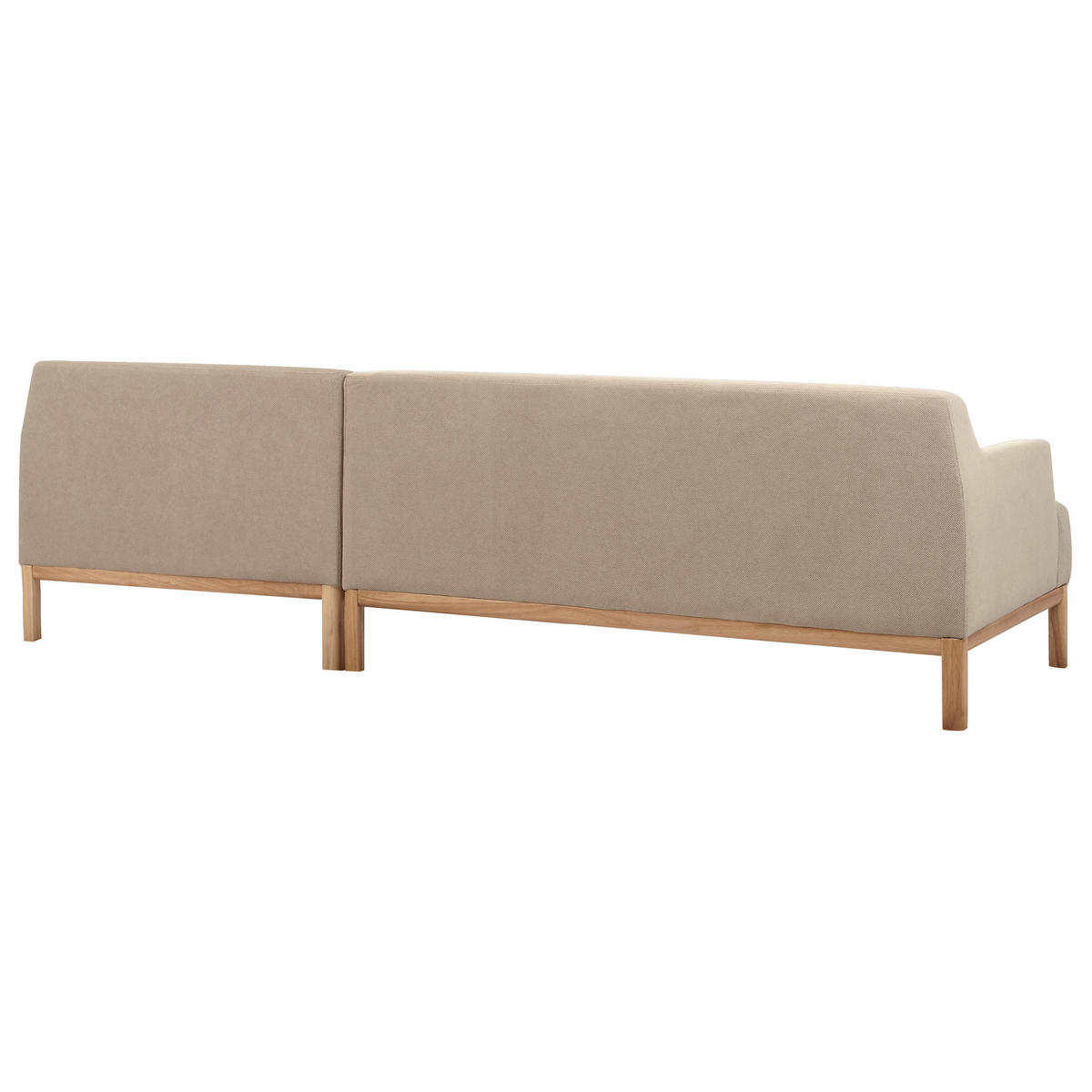 ROHOVÁ POHOVKA 3-místná Látka Taupe levostranná Sosjo - šedohnědá, textil (251/132cm) - Beliani