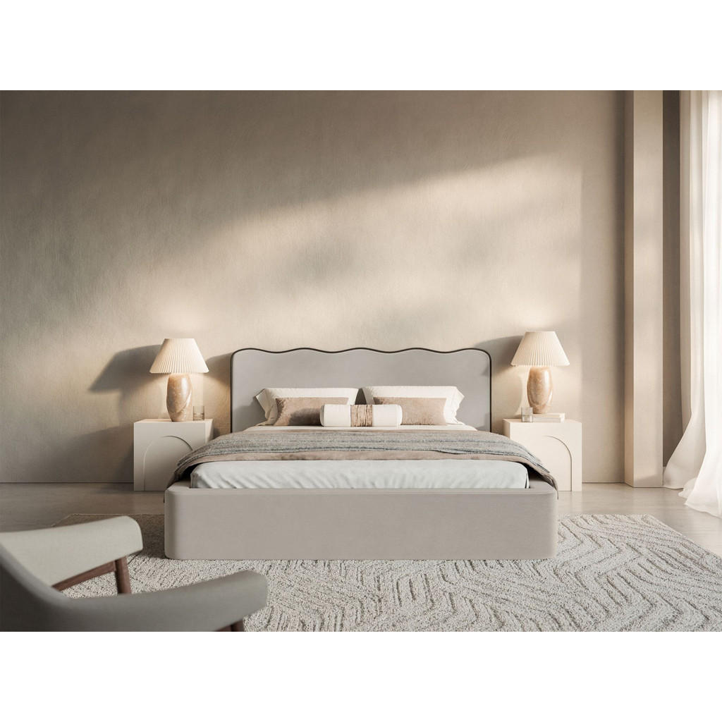 Thumbnail - Selsey Polsterbett, Beige, Textil, 2-Sitzer, 160x200 cm, Schlafzimmer, Betten, Polsterbetten